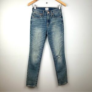 J.Crew Denim 10” high rise toothpick skinny jeans 24 distressed corn field wash